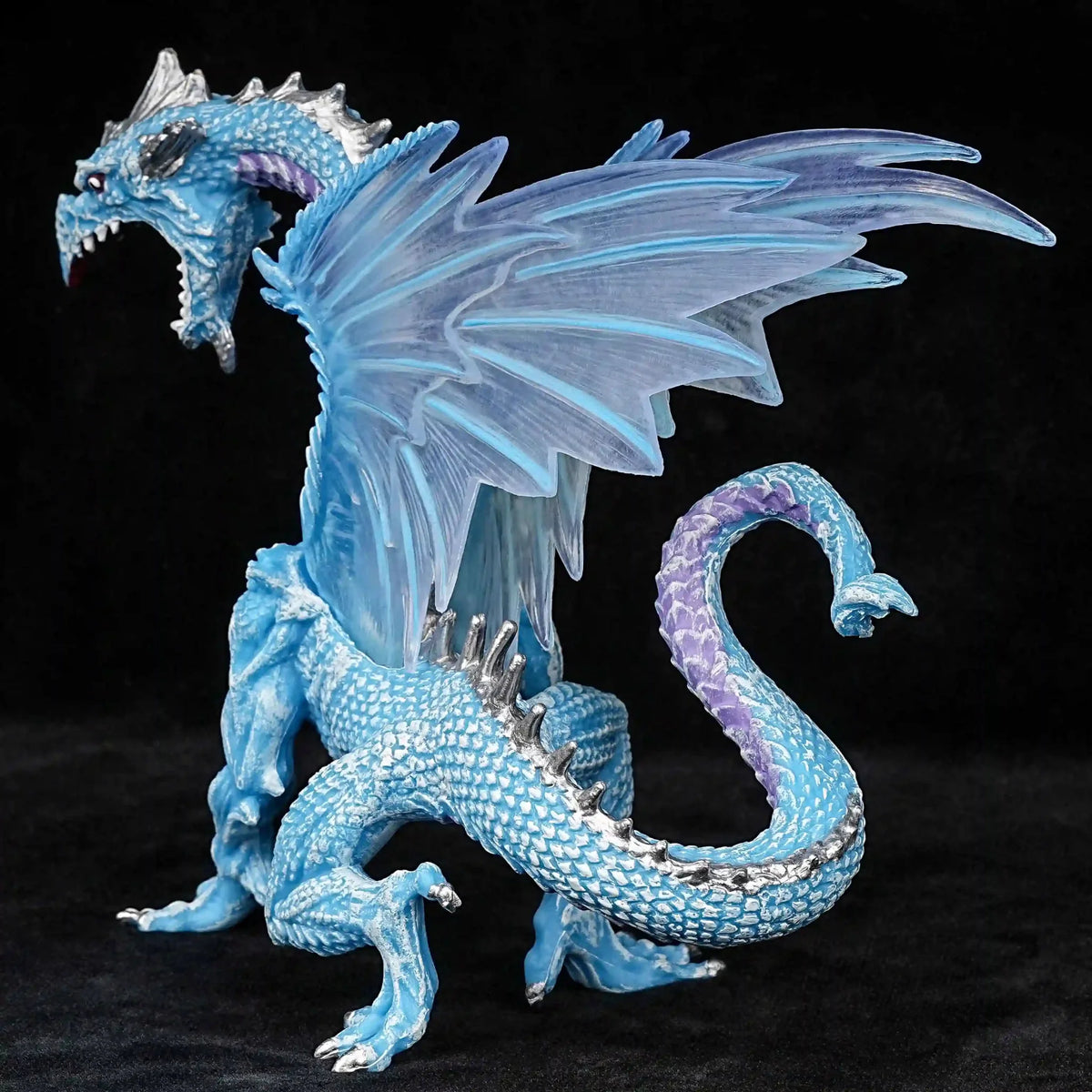 Dragon RPG Miniature – Tabletop Model – Frost Flying – DND Fantasy Ice Blue Dragon DND Desktop Miniature Model