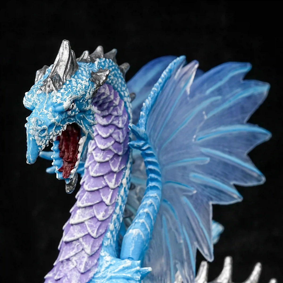 Dragon RPG Miniature – Tabletop Model – Frost Flying – DND Fantasy Ice Blue Dragon DND Desktop Miniature Model