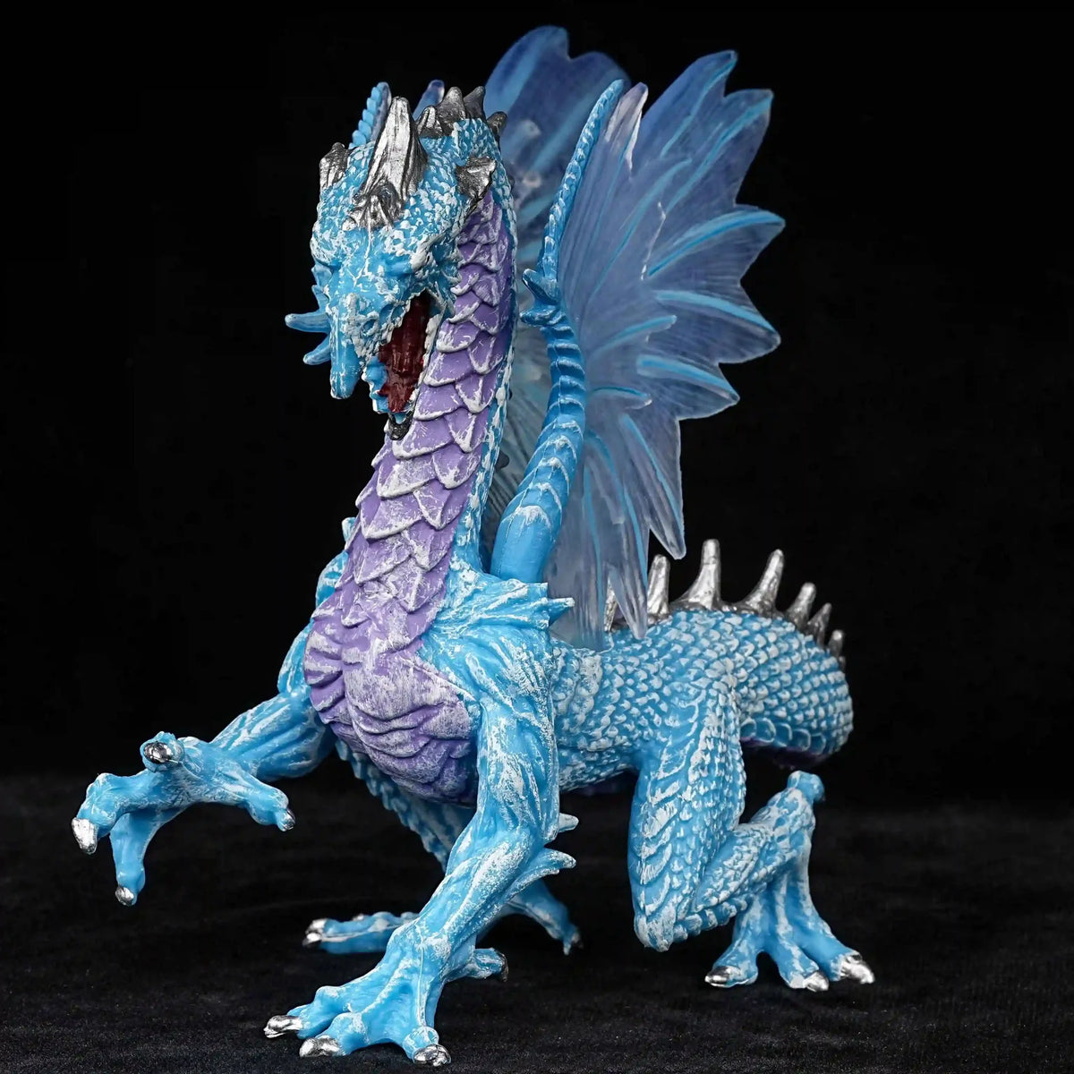 Dragon RPG Miniature – Tabletop Model – Frost Flying – DND Fantasy Ice Blue Dragon DND Desktop Miniature Model