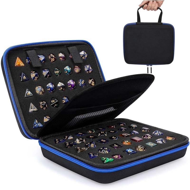 Dragon Wing Metal DND Dice Set – Color Zipper – Dice Collection - DND Dice Set Storage Box + Zippered Dice Case + Logo