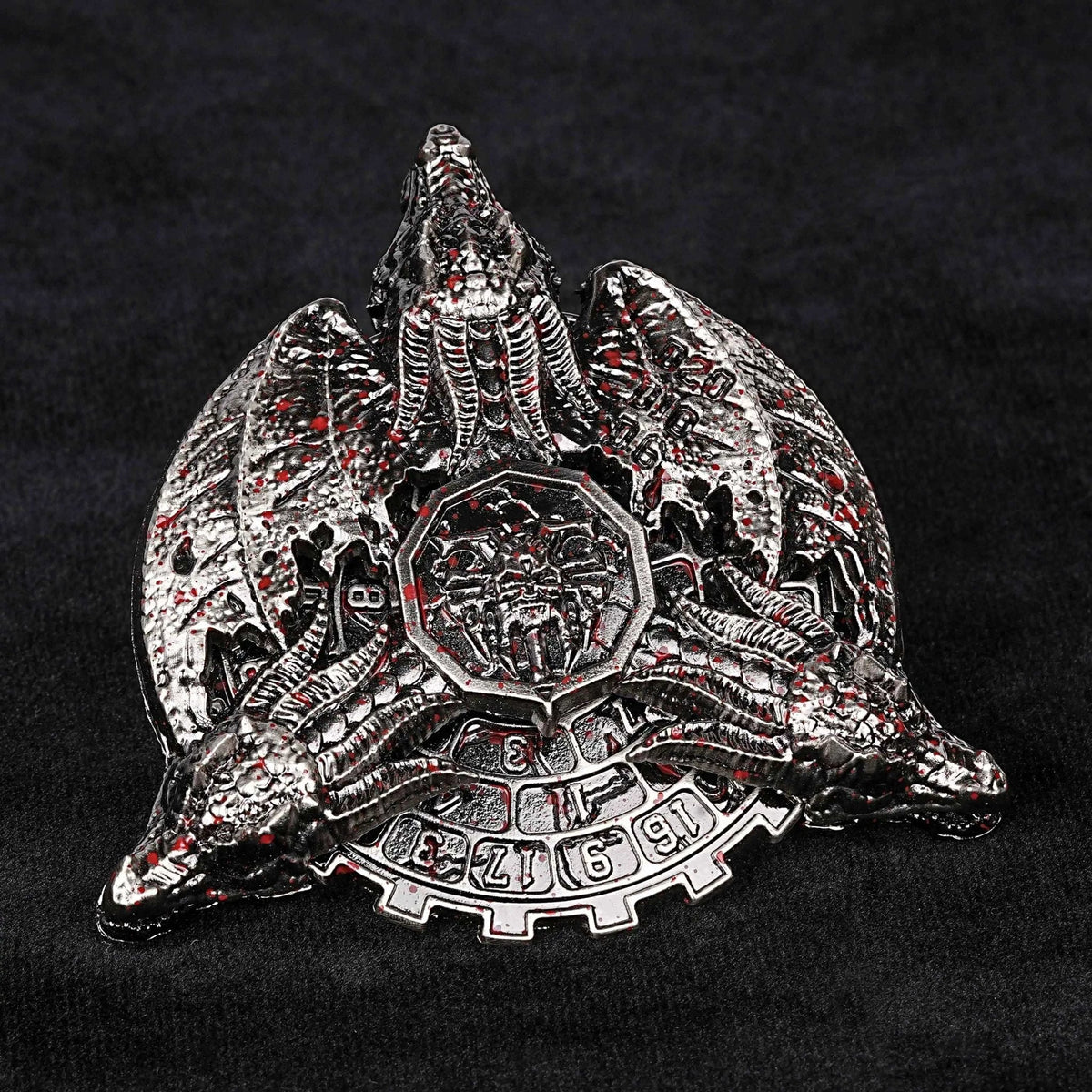Dragon Wing Metal DND Dice Set – Roulette Blood – Dragon Wing Blood Badge - Cool Fidget Spinner Metal DND Dice Set