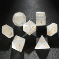 Dwarf Craftsman Natural Stone D&D Dice Set – Gold Numbers – Dwarf Artisan - Opal Gems D&D Dice Set + Gold Numbers