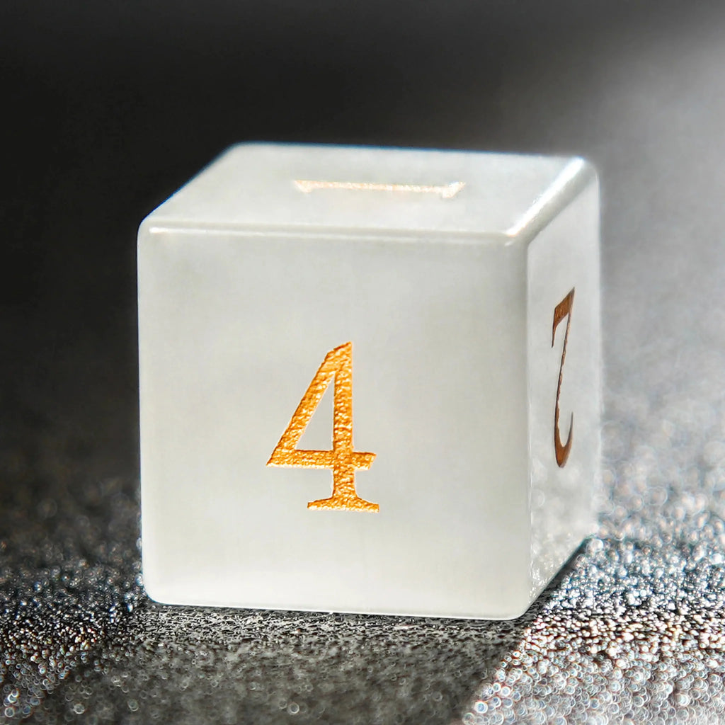 Dwarf Craftsman Natural Stone D&D Dice Set – Gold Numbers – Dwarf Artisan - Opal Gems D&D Dice Set + Gold Numbers