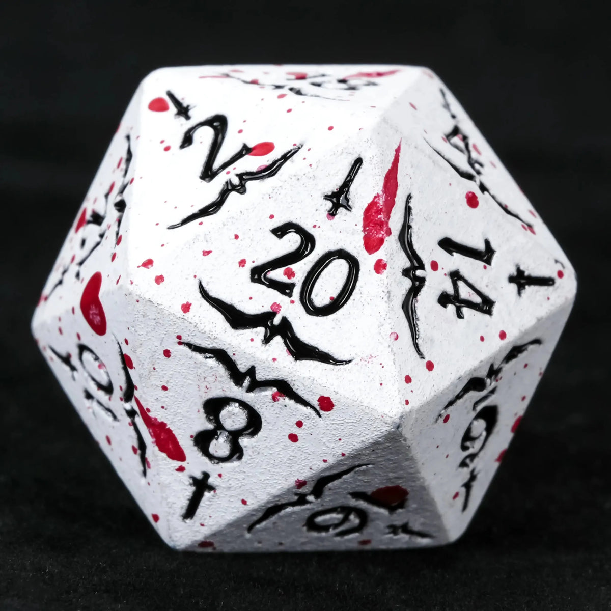 Eagle Metal DND Dice Set – White Metallic Eagle and Sword DND D20 Dice