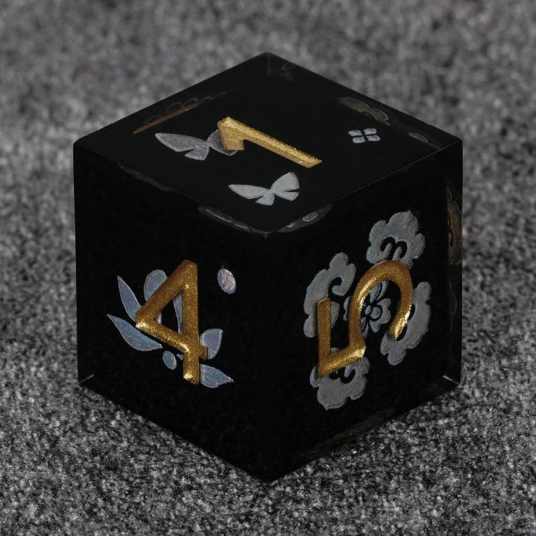 Emblem Resin DND Dice Set – Gold Numbers – alternate product view