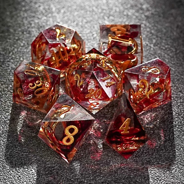Exclusive Wedding Liquid Core DND Dice Set – Custom Personalization Dice - Custom wedding anniversary ring resin dice