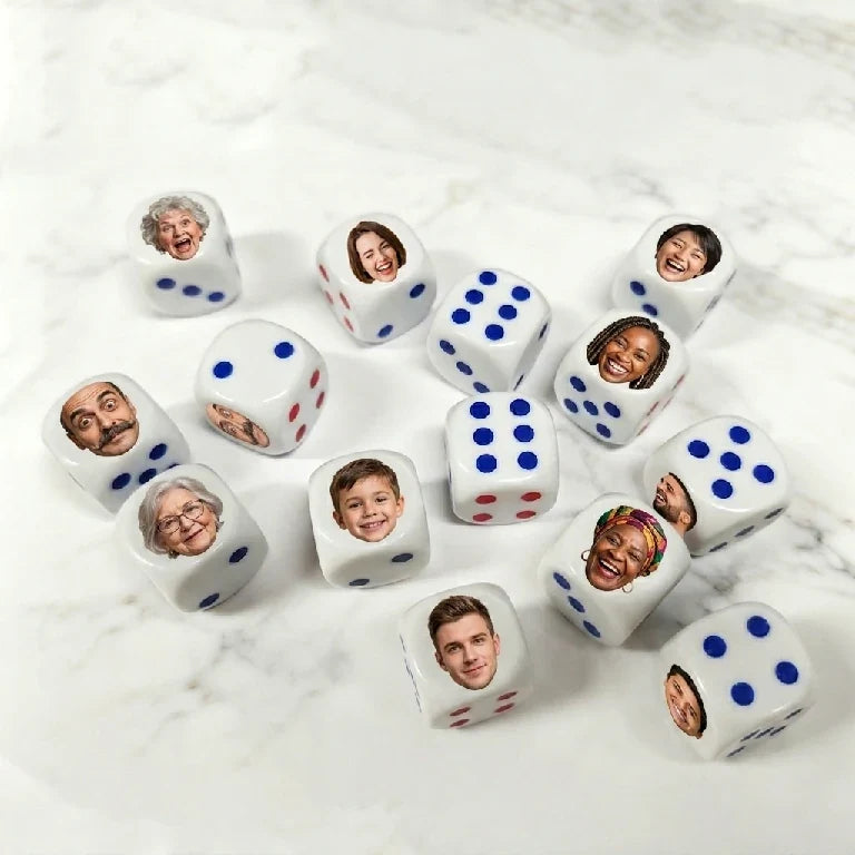Face Photo Acrylic D6 Dice Set – alternate product view