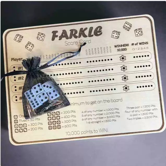 Farkle Board Wooden RPG Dice Set – alternate product view