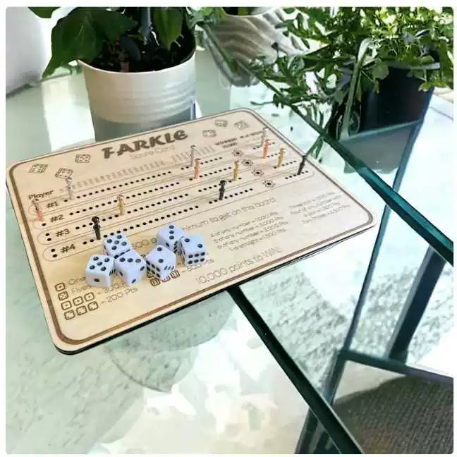 Farkle Board Wooden RPG Dice Set – Cross-border new products: Farkle Dice Game, dice games, and wooden game gifts for