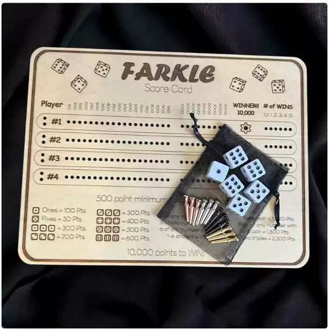 Farkle Board Wooden RPG Dice Set – Cross-border new products: Farkle Dice Game, dice games, and wooden game gifts for