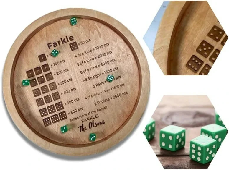 Farkle Dice Tray – Wooden – alternate product view