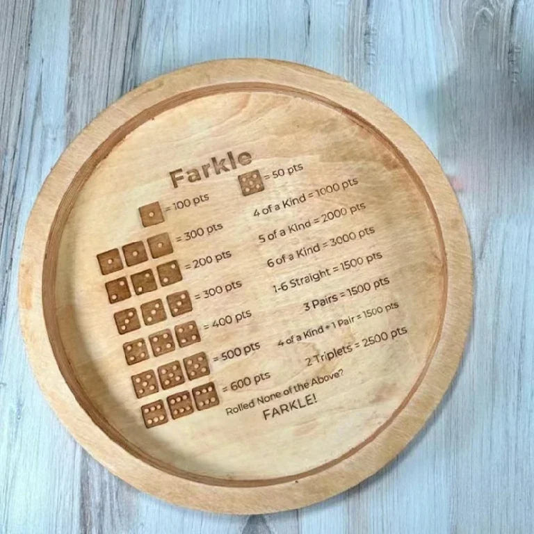 Farkle Dice Tray – Wooden – alternate product view