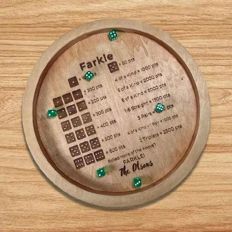 Farkle Dice Tray – Wooden – alternate product view