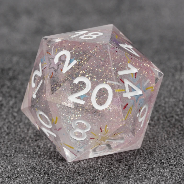 Fireworks Resin DND Dice Set – Glitter – alternate product view
