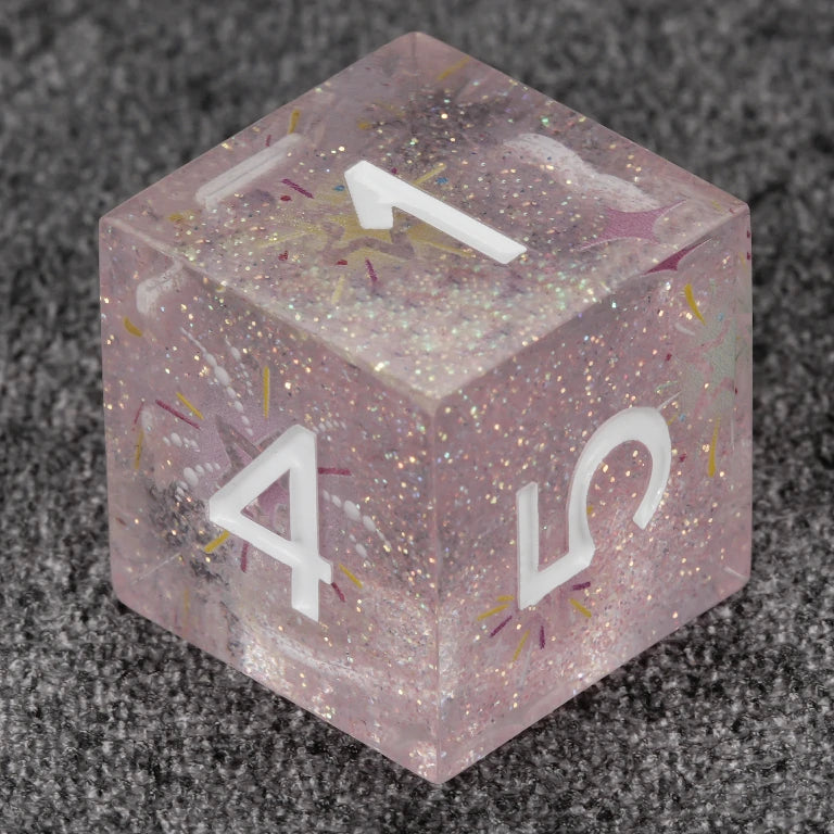 Fireworks Resin DND Dice Set – Glitter – alternate product view