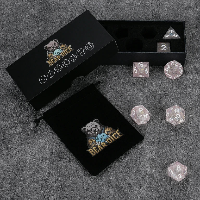 Fireworks Resin DND Dice Set – Glitter – alternate product view