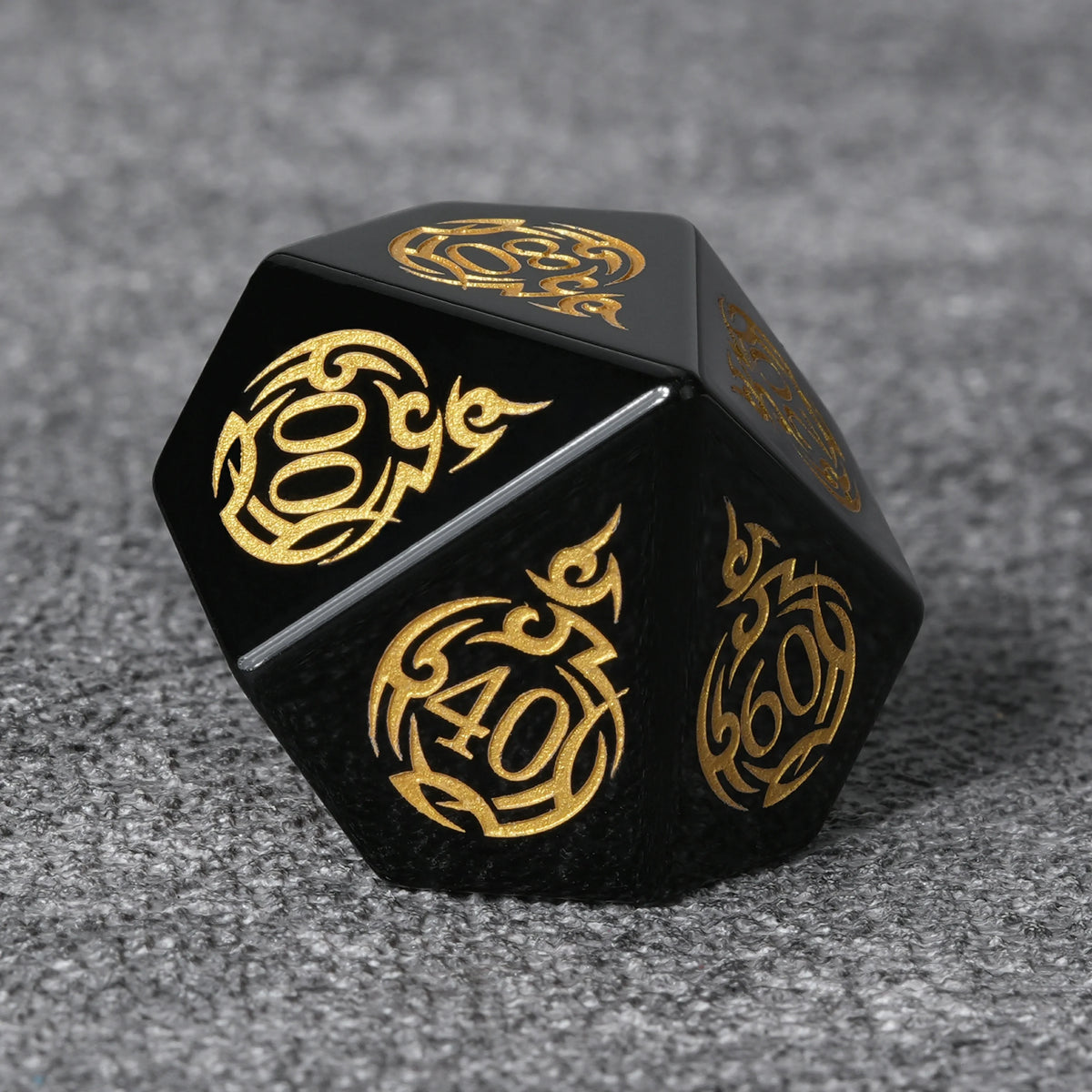 Flame Rune Natural Stone RPG Dice Set – alternate product view