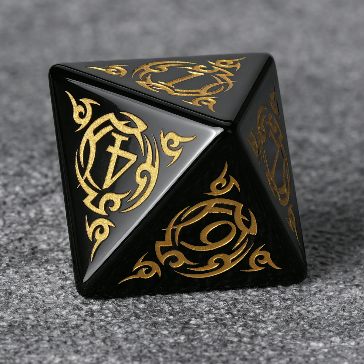 Flame Rune Natural Stone RPG Dice Set – alternate product view