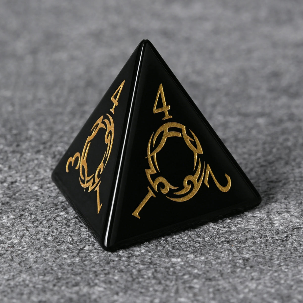 Flame Rune Natural Stone RPG Dice Set – alternate product view