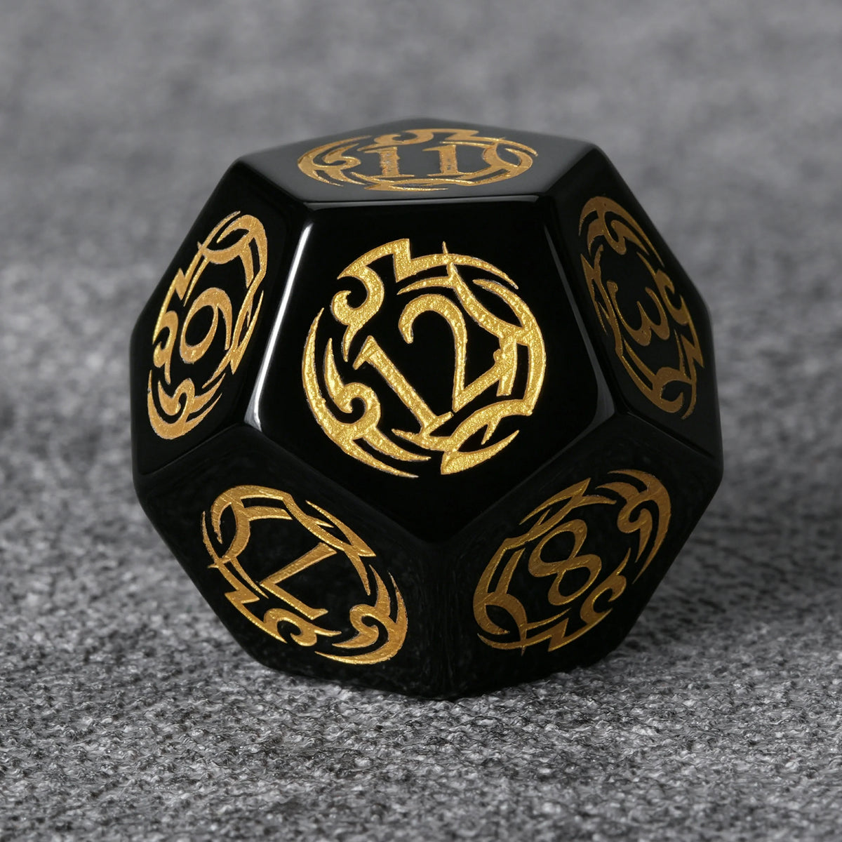 Flame Rune Natural Stone RPG Dice Set – alternate product view