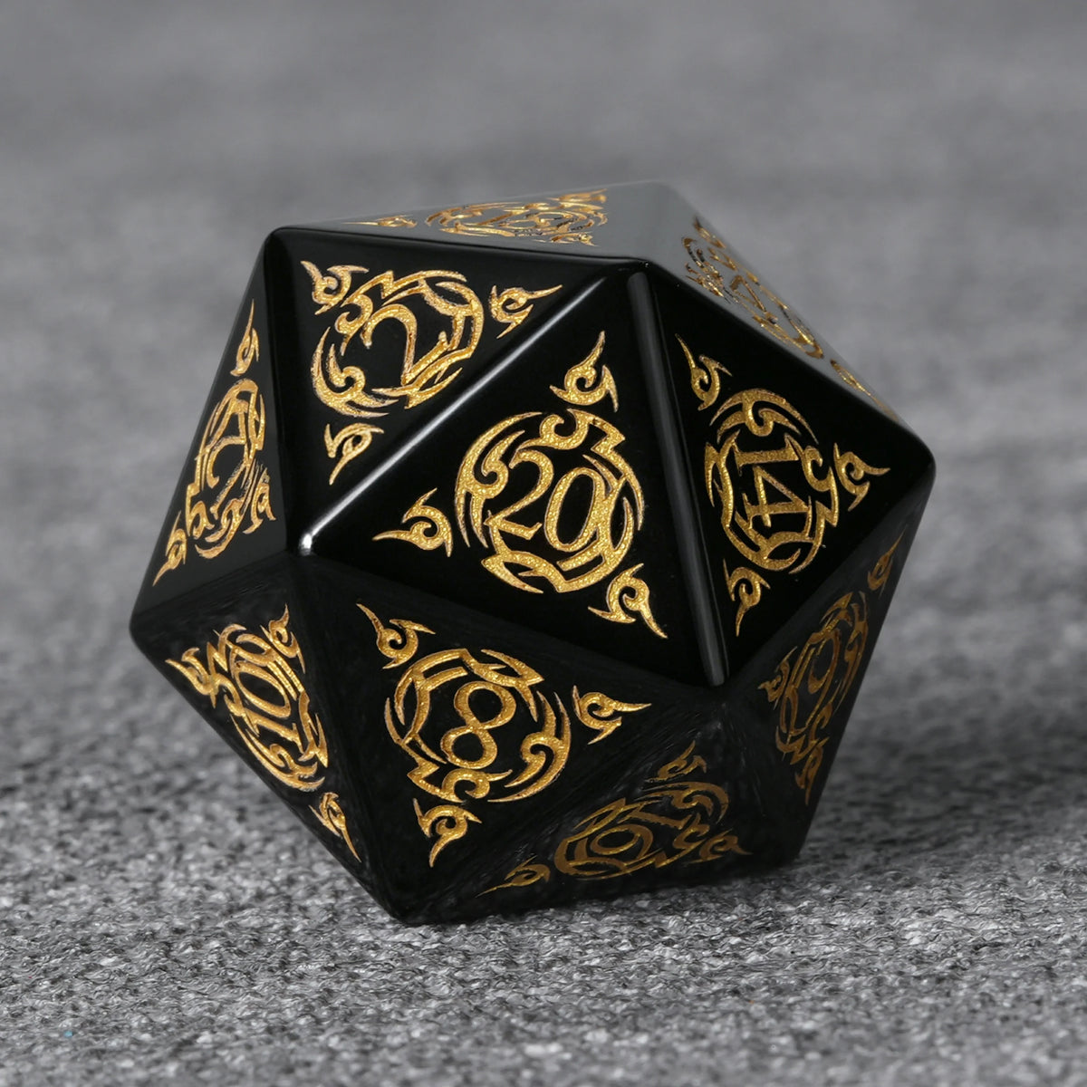 Flame Rune Natural Stone RPG Dice Set – alternate product view