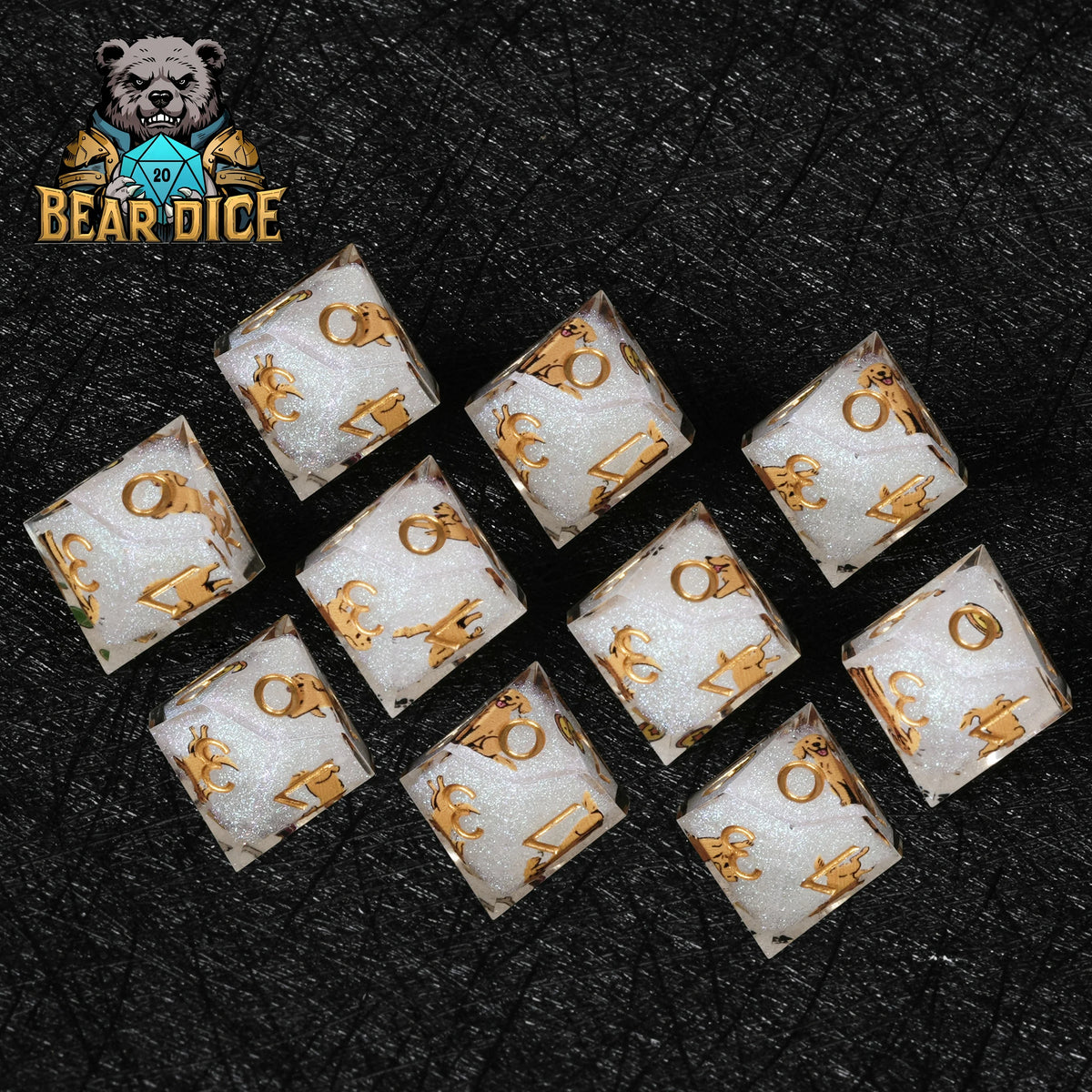 Flecked Glitter Resin D10 Dice