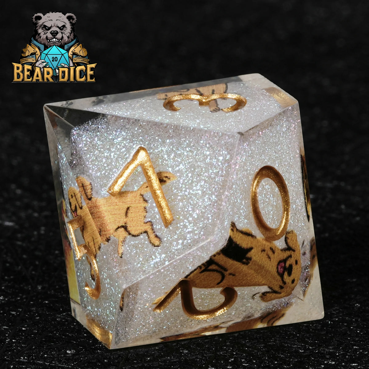 Flecked Glitter Resin D10 Dice – alternate product view
