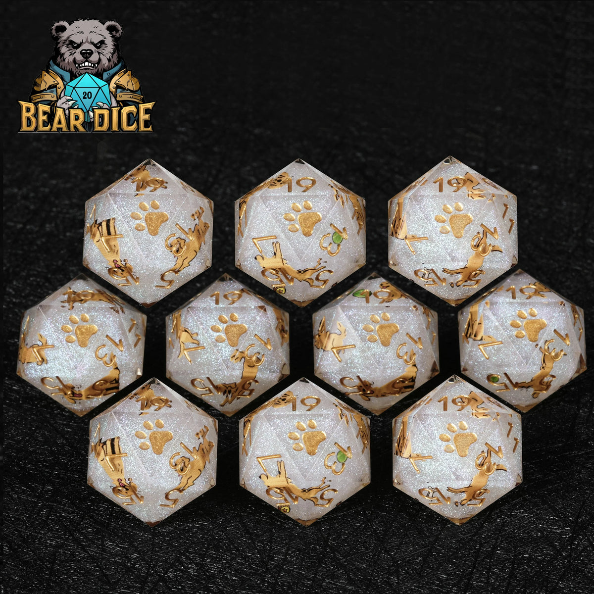 Flecked Glitter Resin D20 Dice – alternate product view