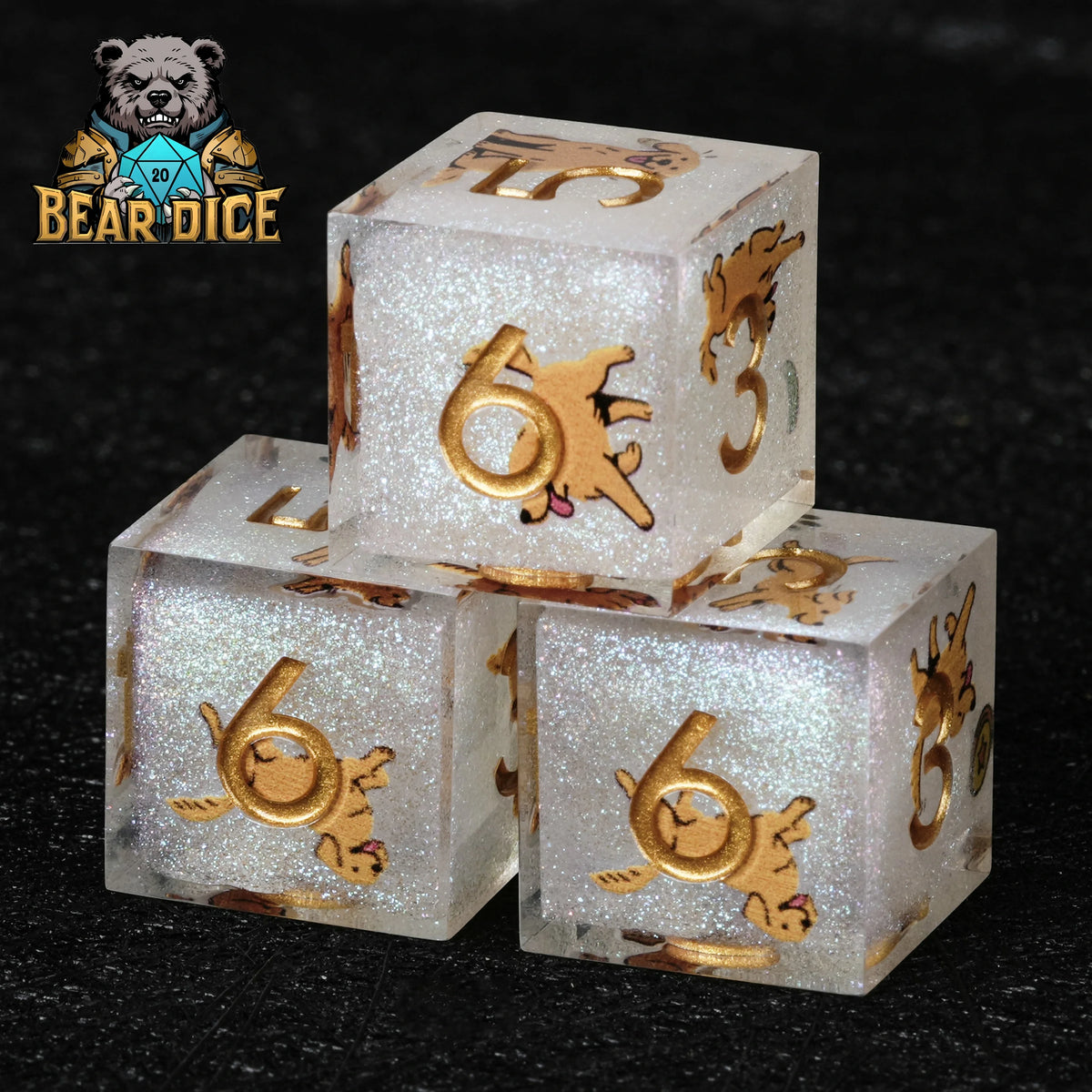 Flecked Glitter Resin D6 Dice