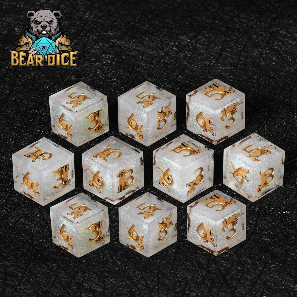 Flecked Glitter Resin D6 Dice – alternate product view