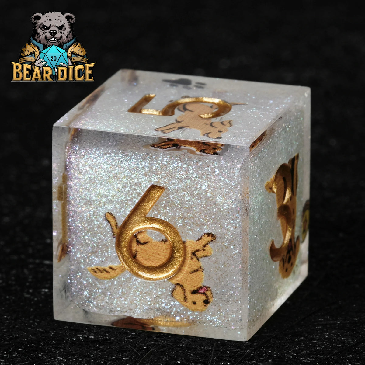 Flecked Glitter Resin D6 Dice – alternate product view