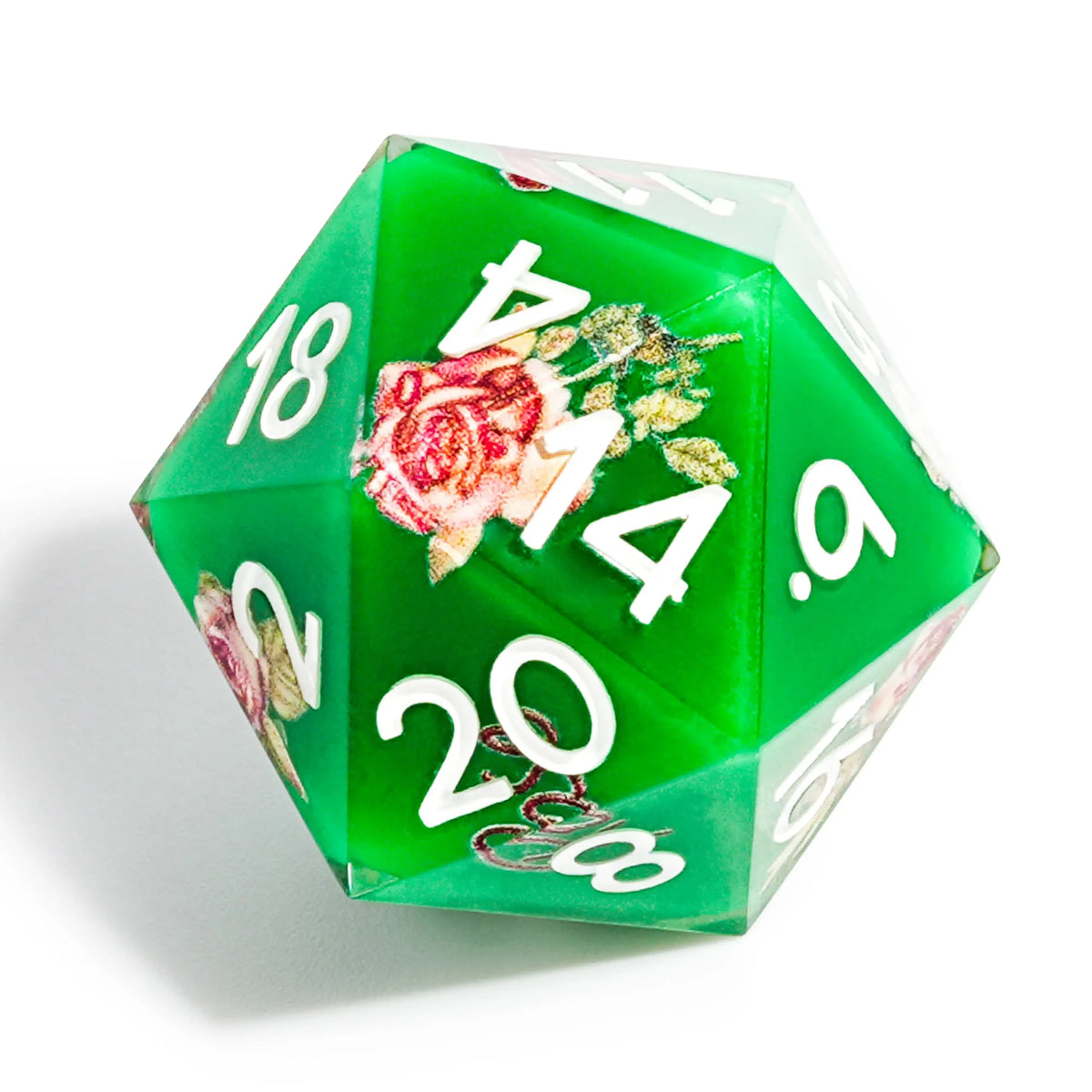 Floral Resin DND Dice Set – Forest Magic - Rose Resin DND Dice Set