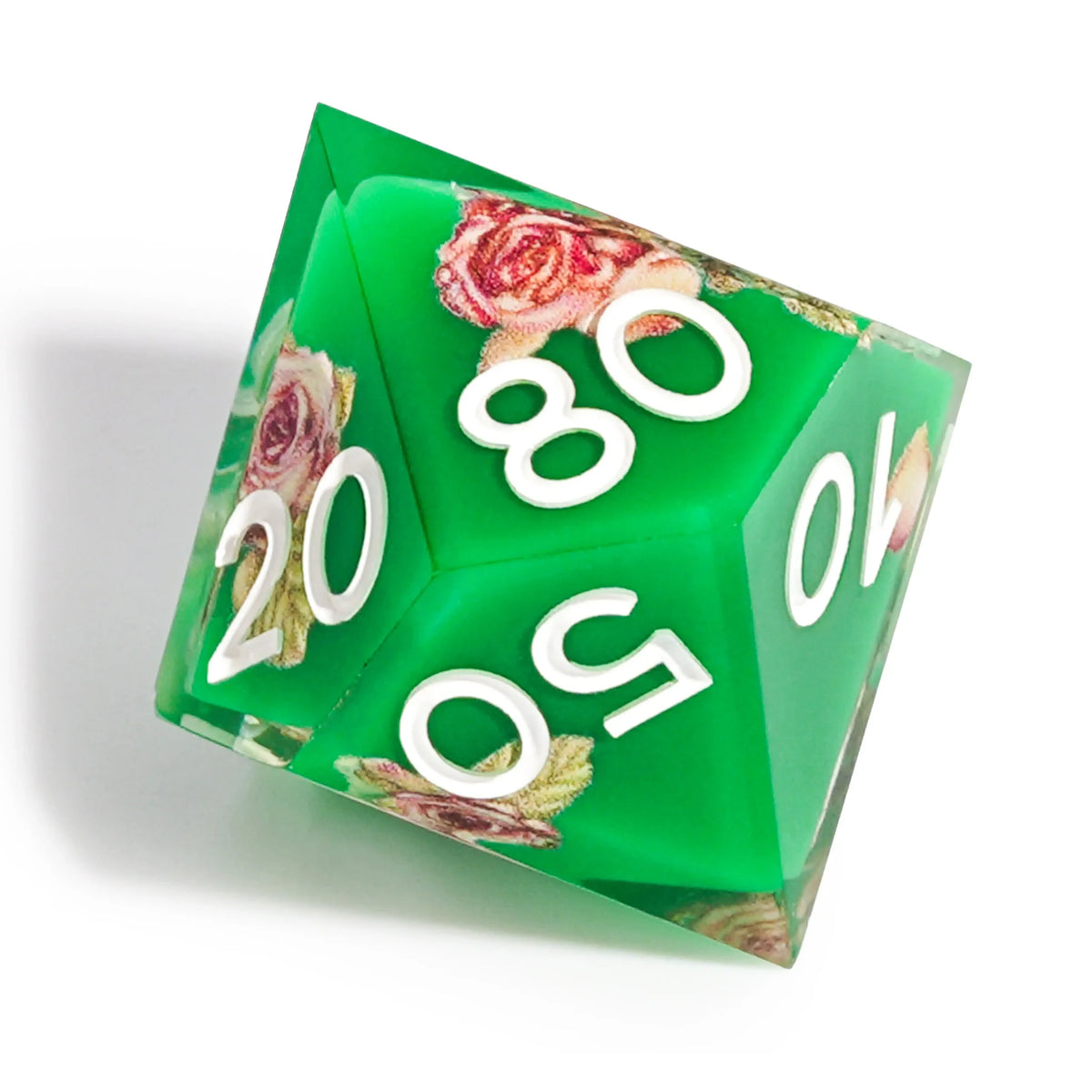 Floral Resin DND Dice Set – Forest Magic - Rose Resin DND Dice Set
