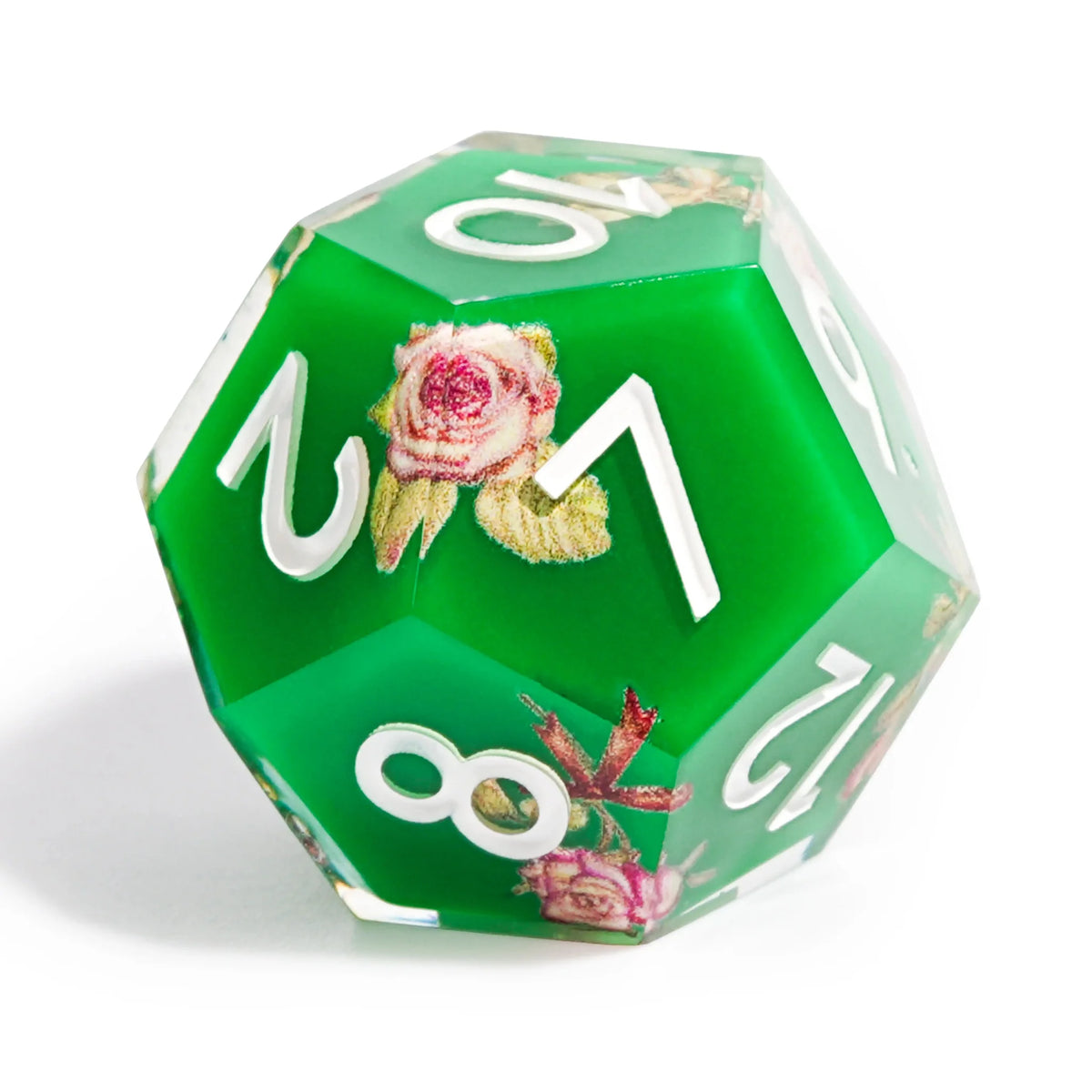 Floral Resin DND Dice Set – Forest Magic - Rose Resin DND Dice Set