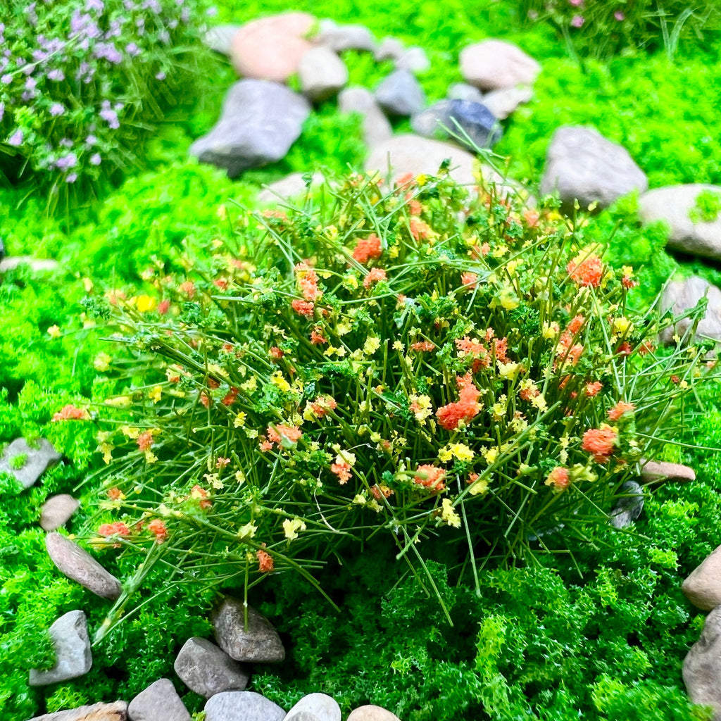 Flower RPG Miniature – Tabletop Model – DND Orange-Yellow Miniature Flower Clusters – Realistic Vegetation for