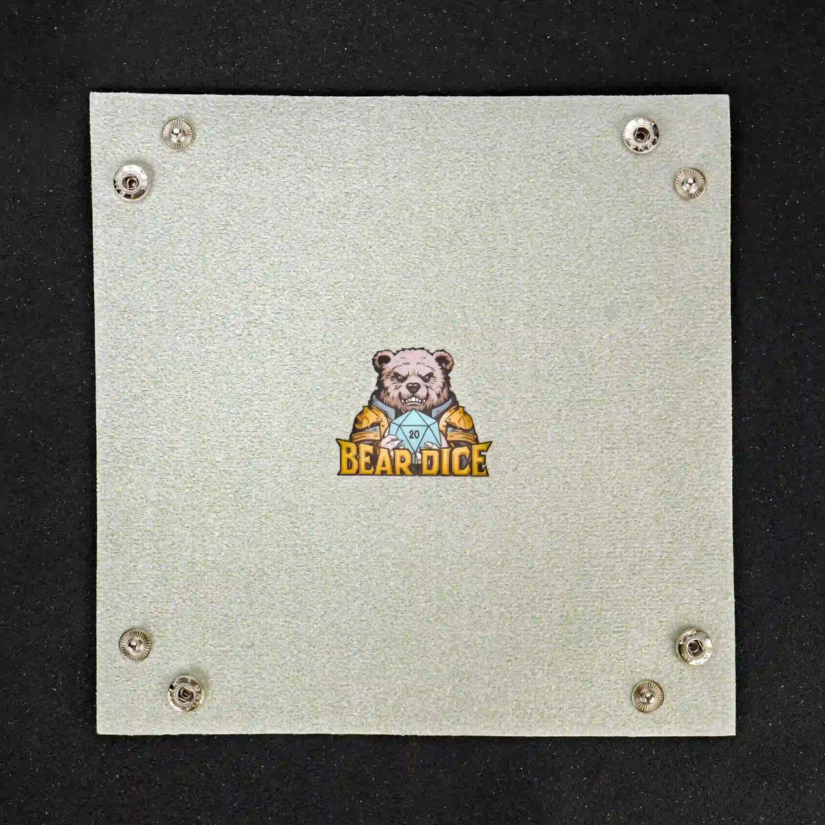 Foldable Dice Tray – Leather – Four-corner button leather beige dice tray with logo