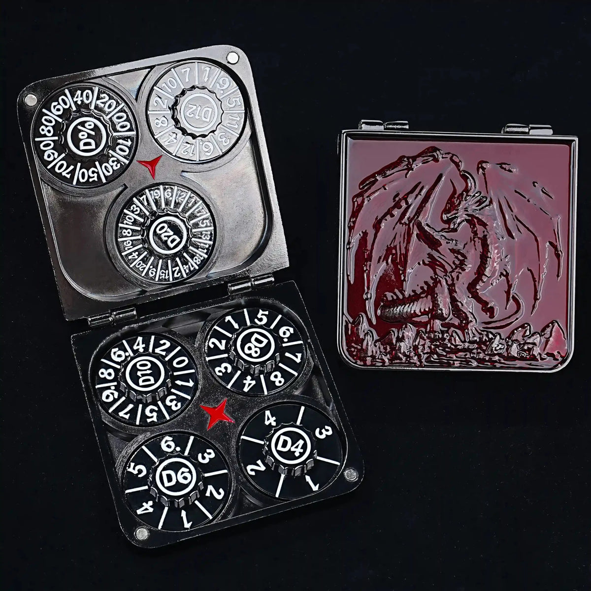 Foldable Turntable Dice Box – Metal – Spinner Design – Unique Metal Foldable Dice Box with Magnets 7 in 1 Roulette DND
