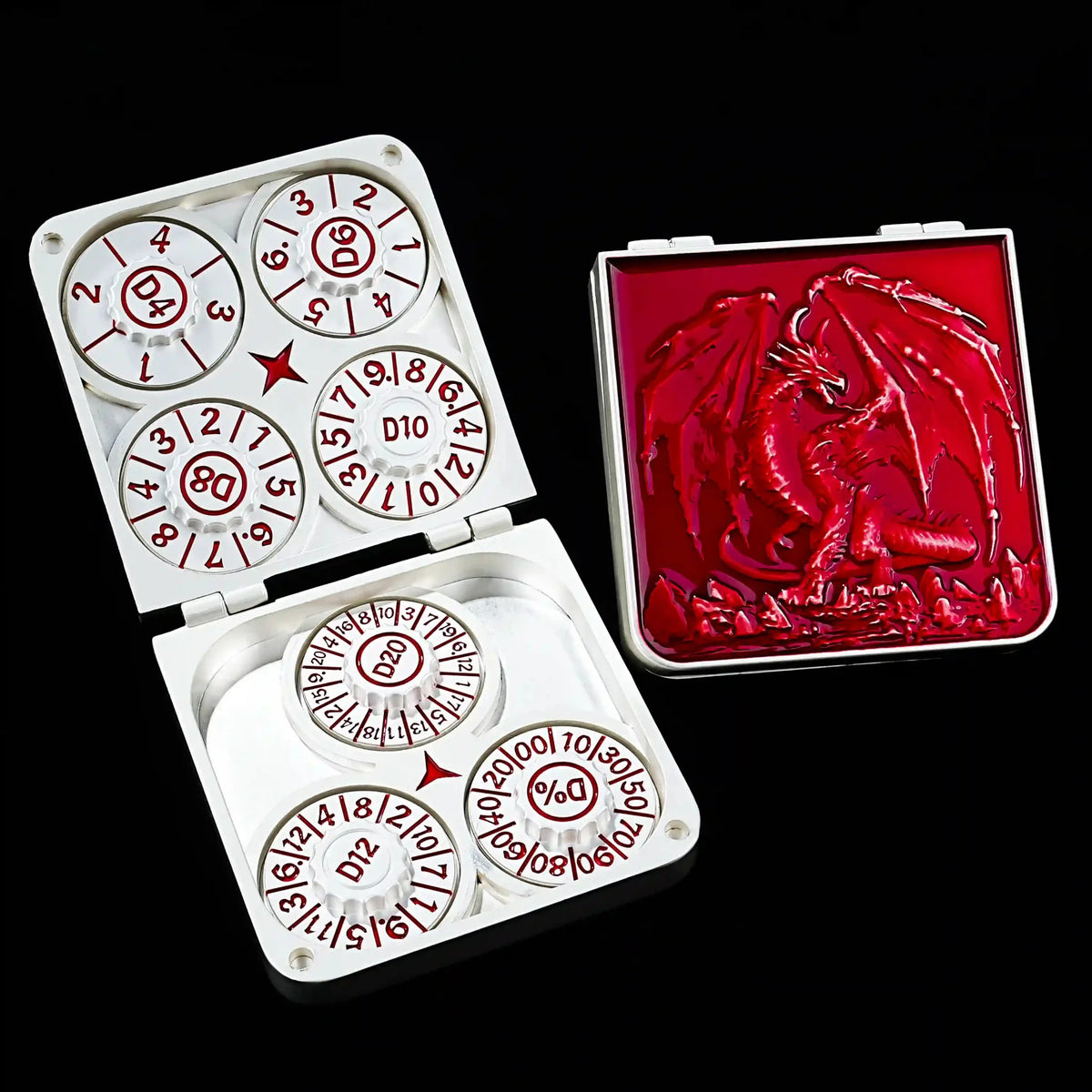 Foldable Turntable Dice Box – Metal – Spinner Design – Unique Metal Foldable Dice Box with Magnets 7 in 1 Roulette DND
