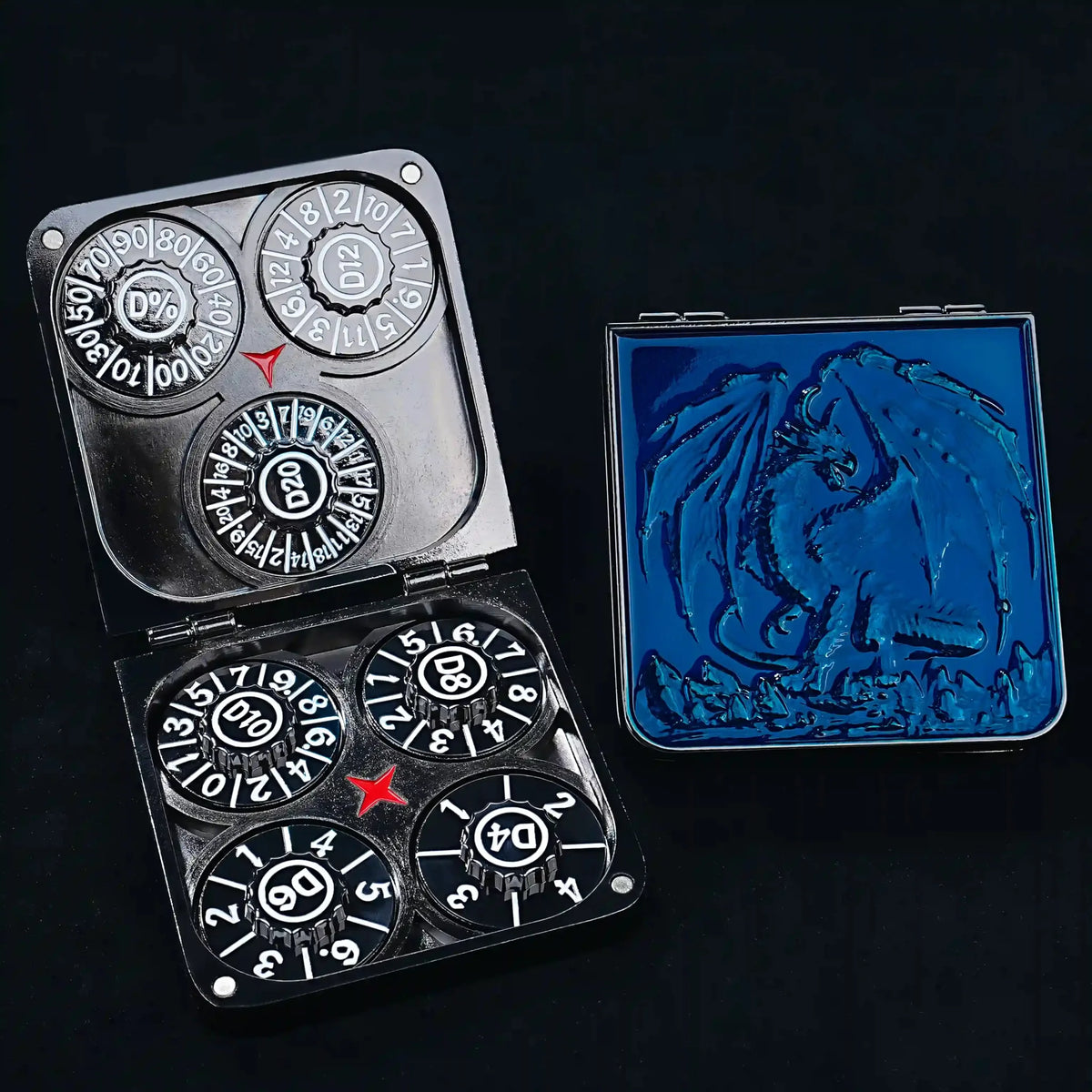 Foldable Turntable Dice Box – Metal – Spinner Design – Unique Metal Foldable Dice Box with Magnets 7 in 1 Roulette DND