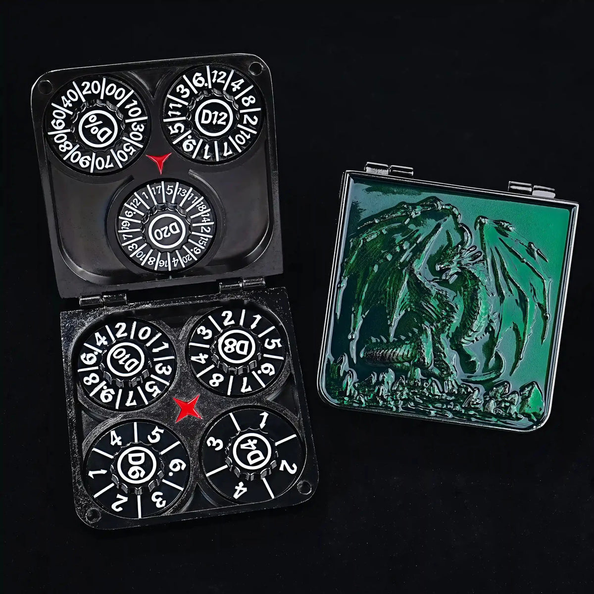 Foldable Turntable Dice Box – Metal – Spinner Design – Unique Metal Foldable Dice Box with Magnets 7 in 1 Roulette DND