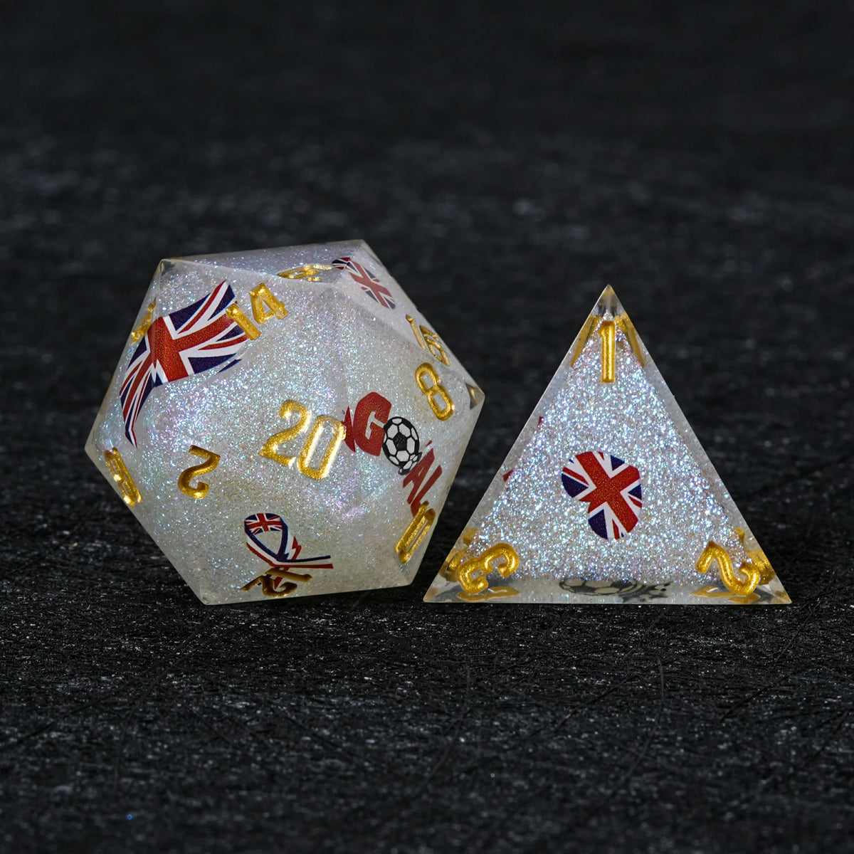 Football World Resin RPG Dice Set – Glitter – alternate product view