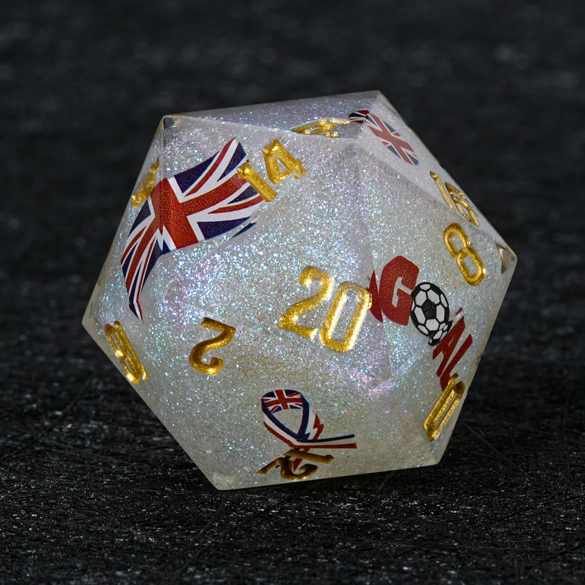 Football World Resin RPG Dice Set – Glitter – alternate product view