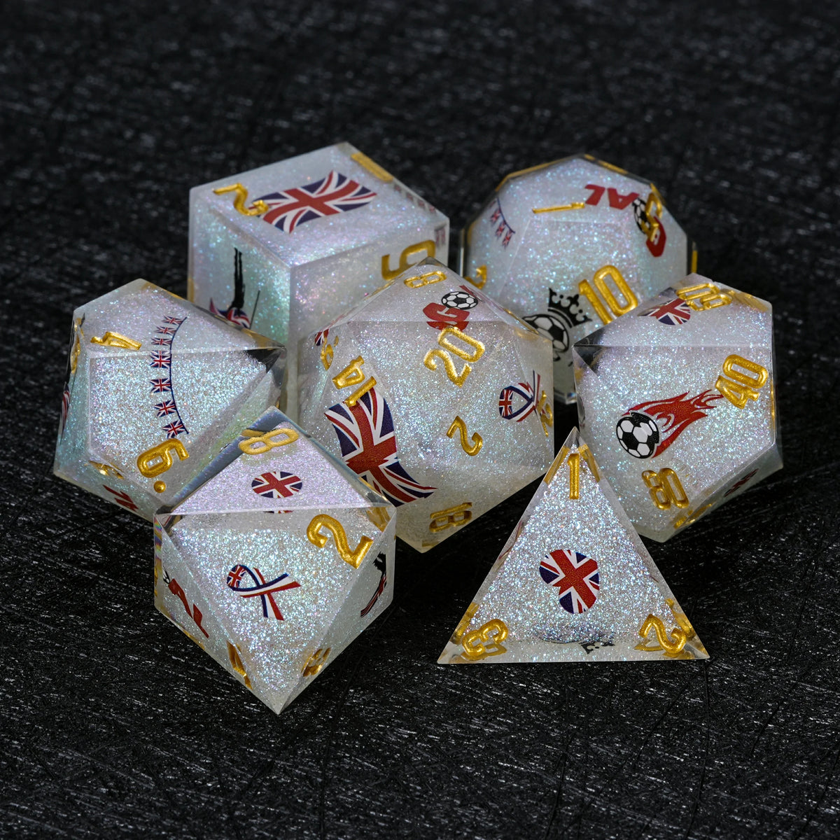 Football World Resin RPG Dice Set – Glitter