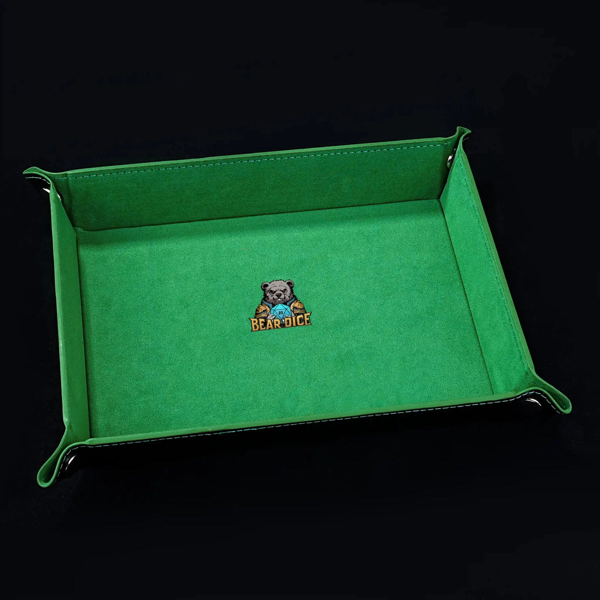 Four Corner Dice Tray – Leather – Folding Design – Four Corner Folding - Velvet Dice Pad Leather dnd Game Dice Tray