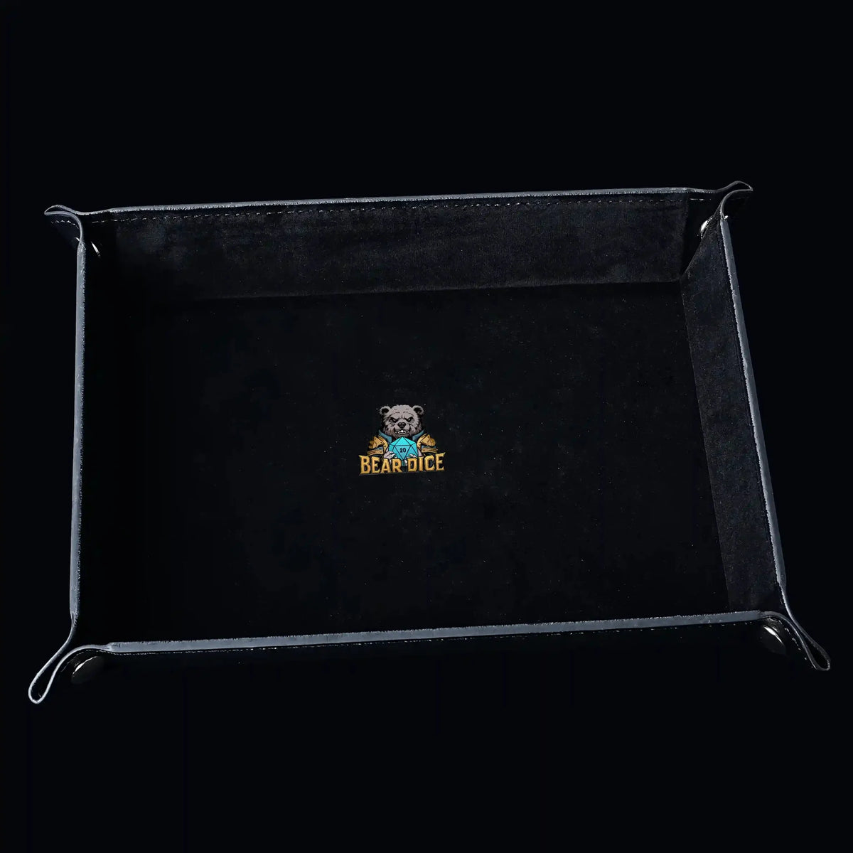 World Cup Dice Tray – Leather – Four Corner Folding - Velvet Dice Pad Leather dnd Game Dice Tray