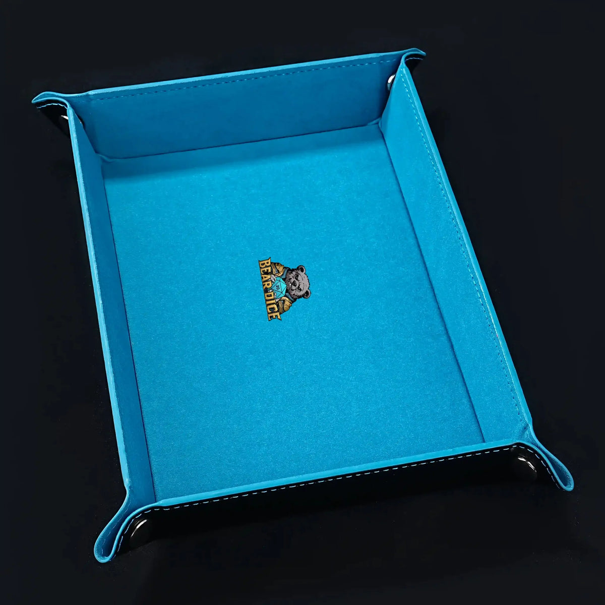 World Cup Dice Tray – Leather – Four Corner Folding - Velvet Dice Pad Leather dnd Game Dice Tray