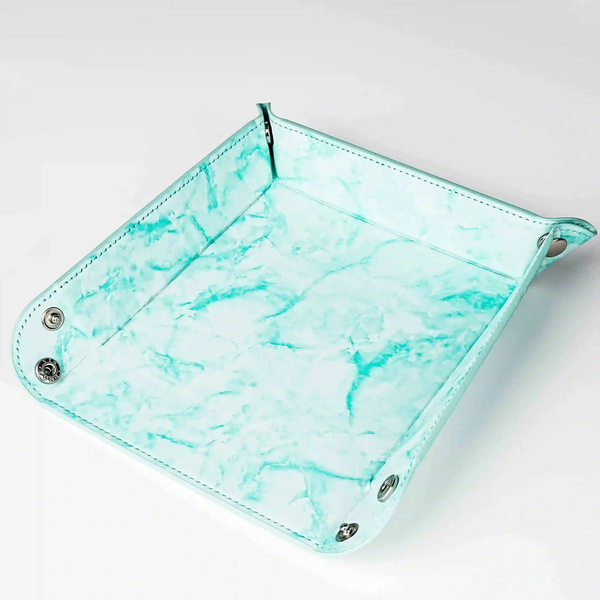 Four Corners Dice Tray – Leather – Folding Design – Four - corner folding stone leather DND dice tray - tabletop game