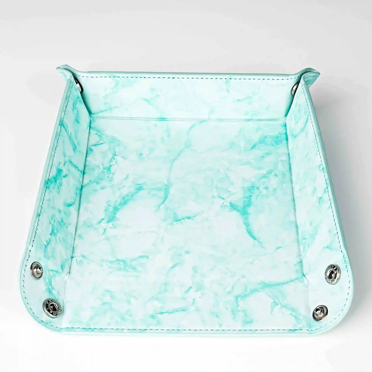 Four Corners Dice Tray – Leather – Folding Design – Four - corner folding stone leather DND dice tray - tabletop game