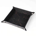 Four Corners Dice Tray – Leather – Folding Design – Four - corner folding stone leather DND dice tray - tabletop game