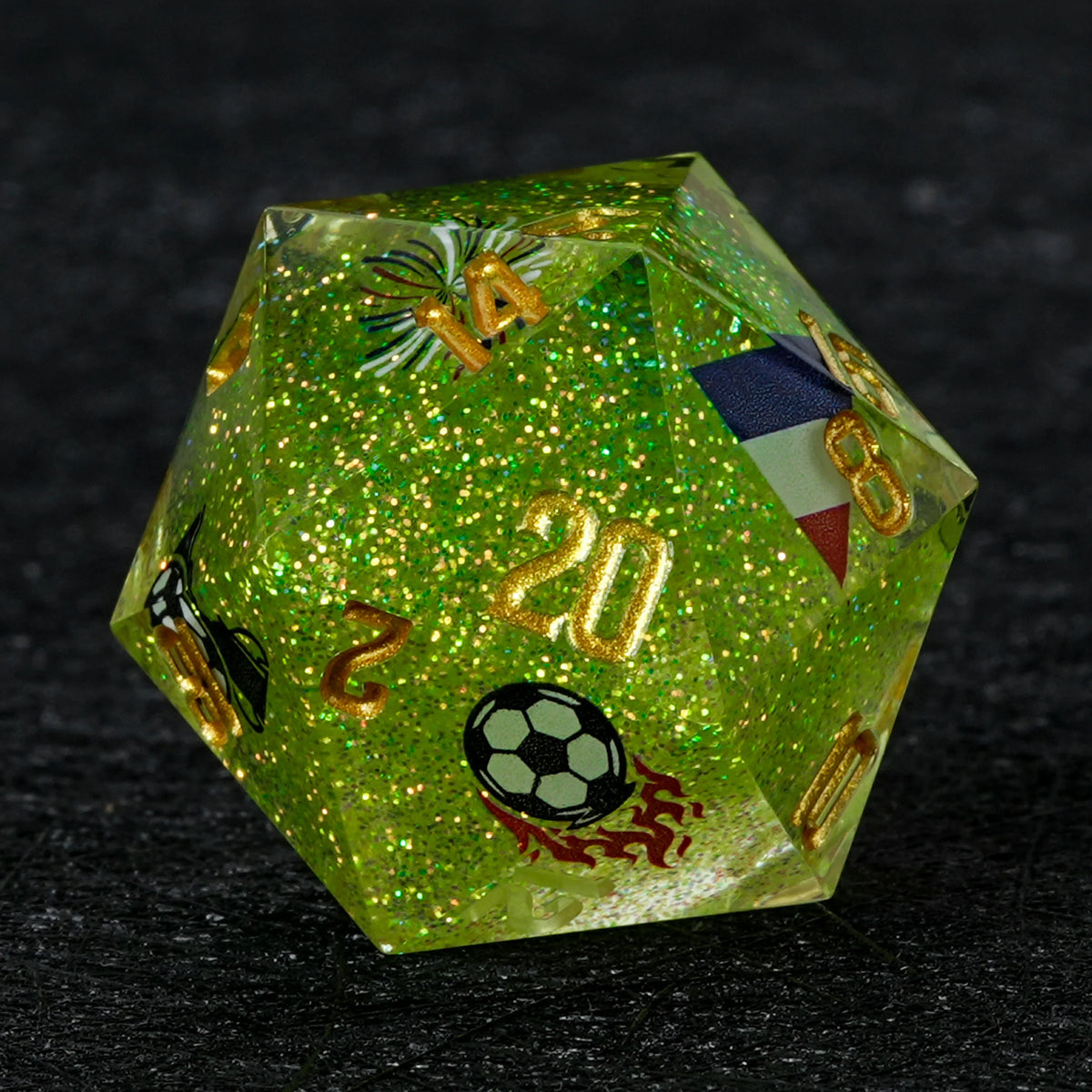 France Soccer Resin DND Dice Set – Glitter – alternate product view